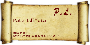 Patz Lúcia névjegykártya
